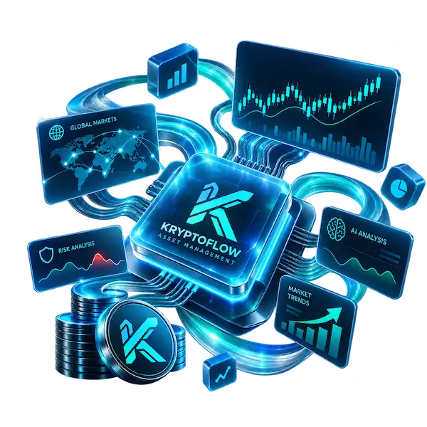 Tecnologia de inteligência artificial e análise de mercado financeiro KryptoFlow